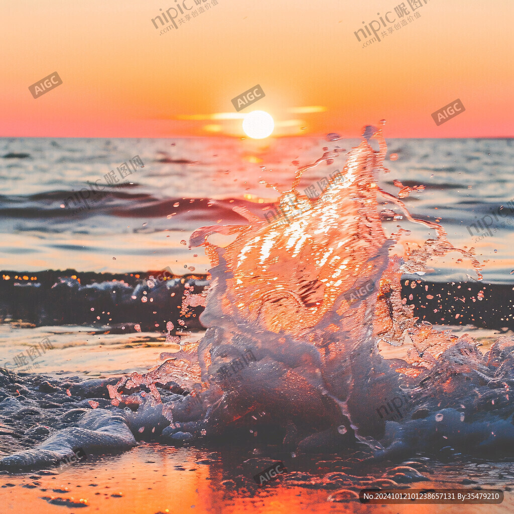 海边夕阳落日风景冰凌