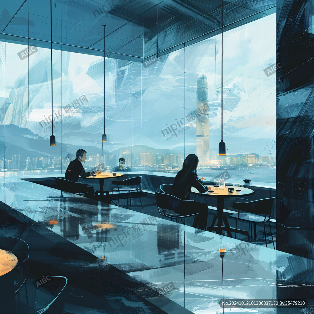 高级餐厅插画