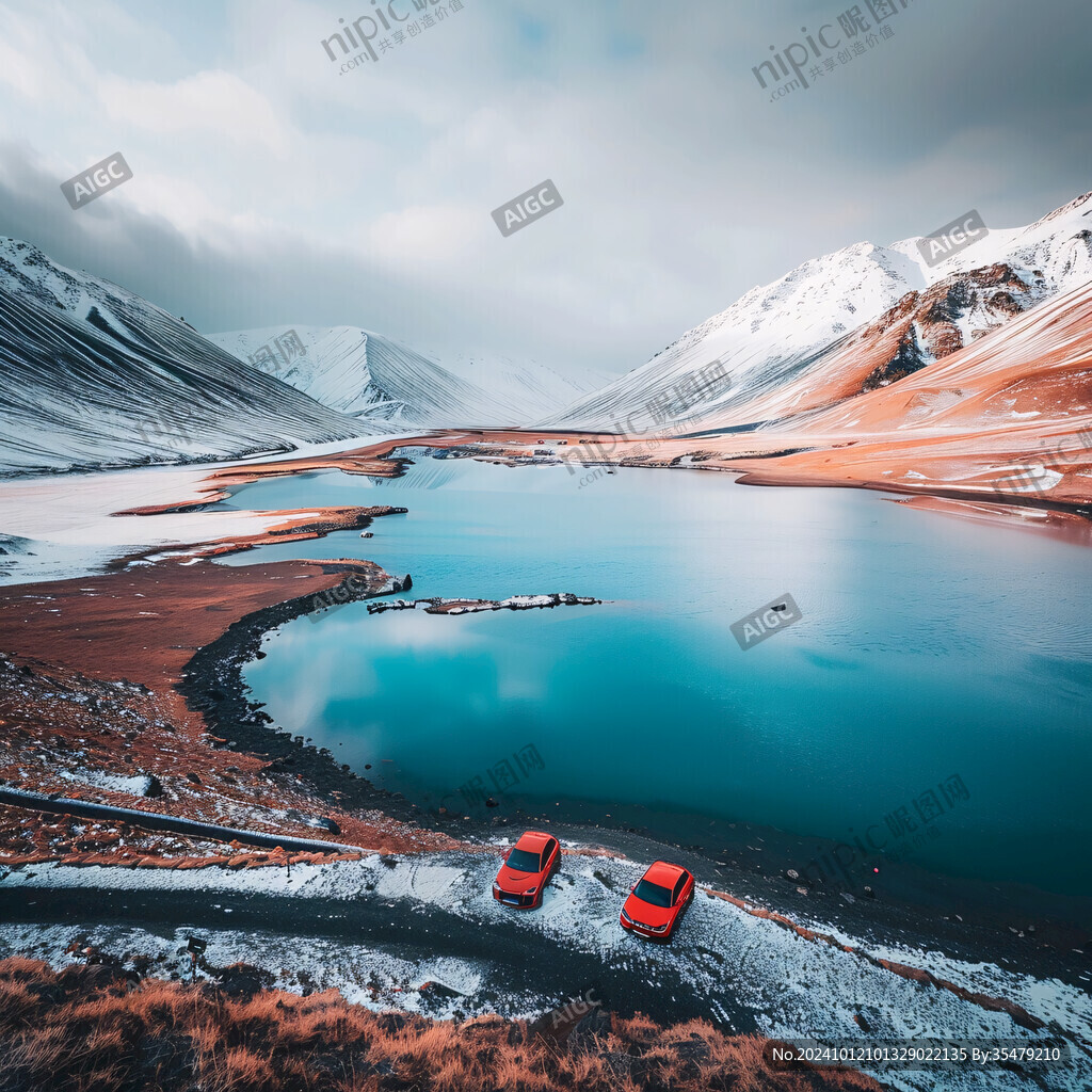 雪山喀拉库勒湖