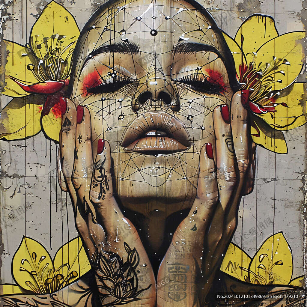 面部美容美容壁画