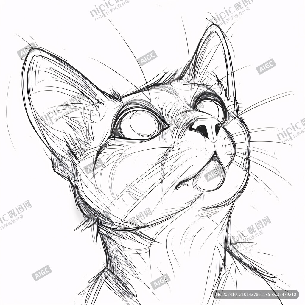 猫咪线稿