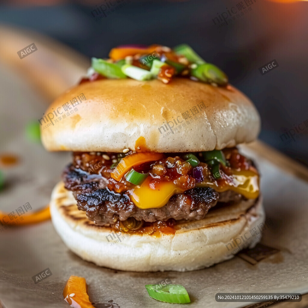 中式牛肉汉堡