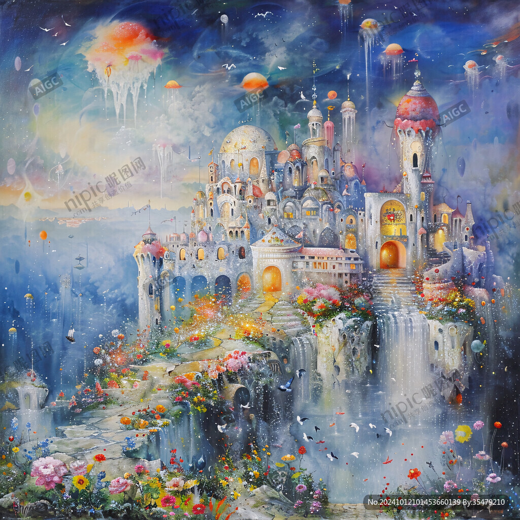梦幻城堡插画