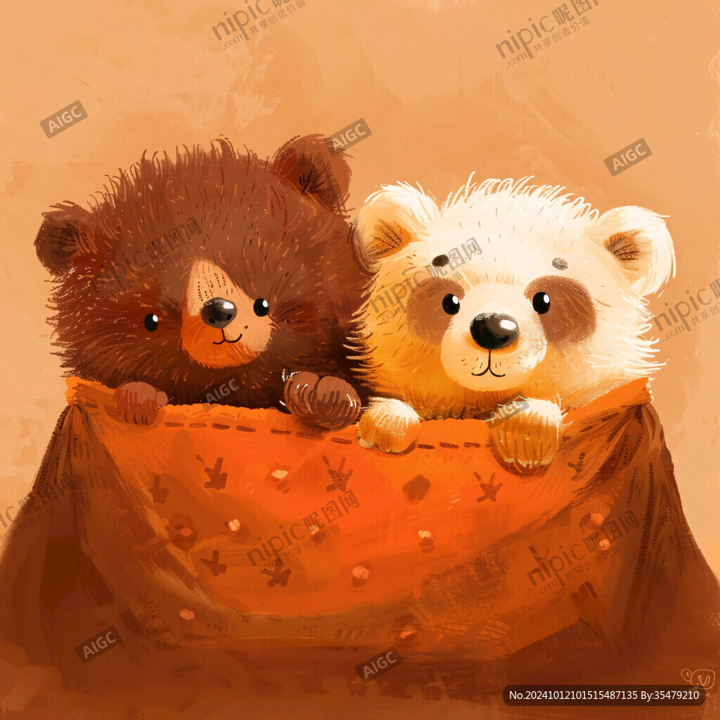 软萌刺猬手绘装饰画