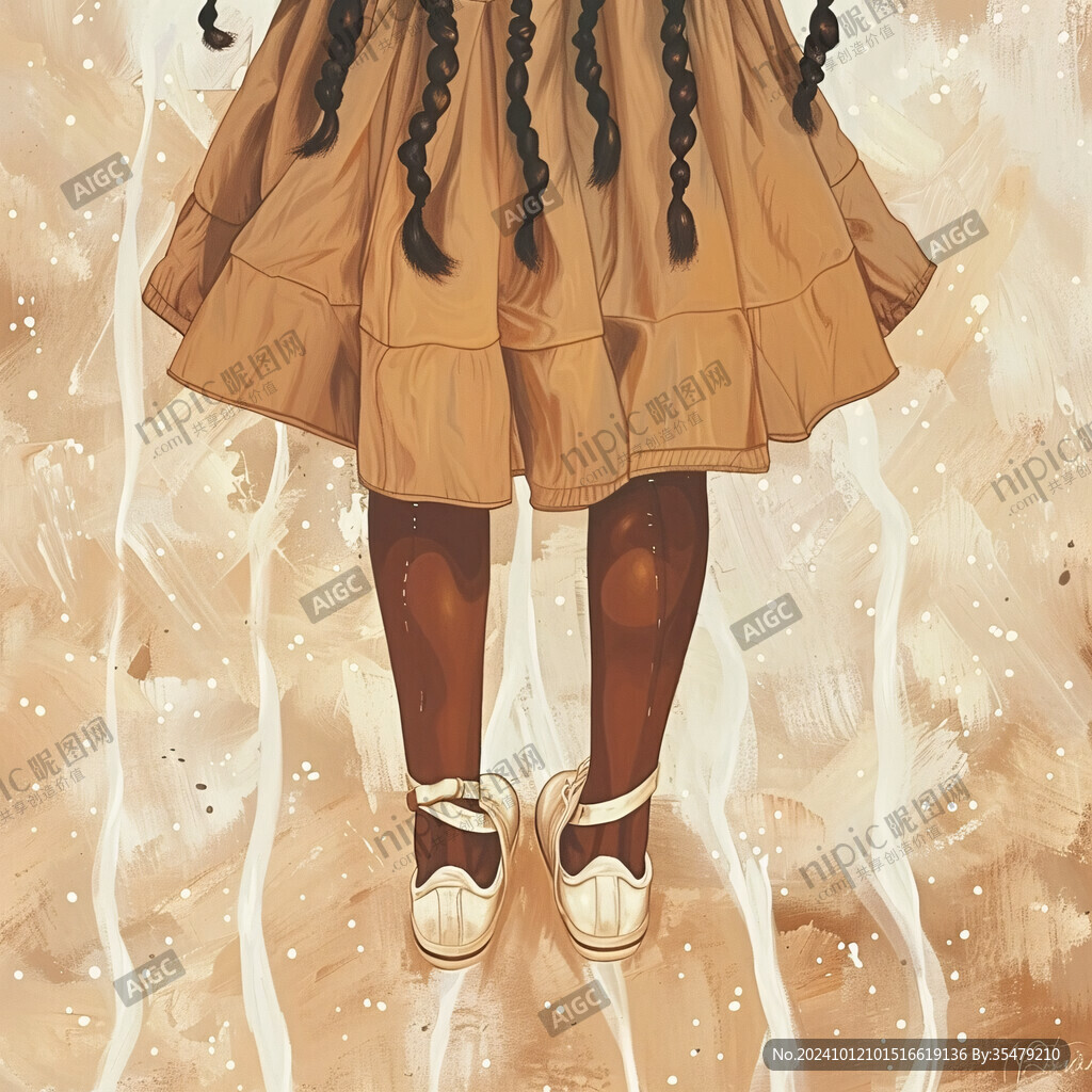 黑人女孩插画