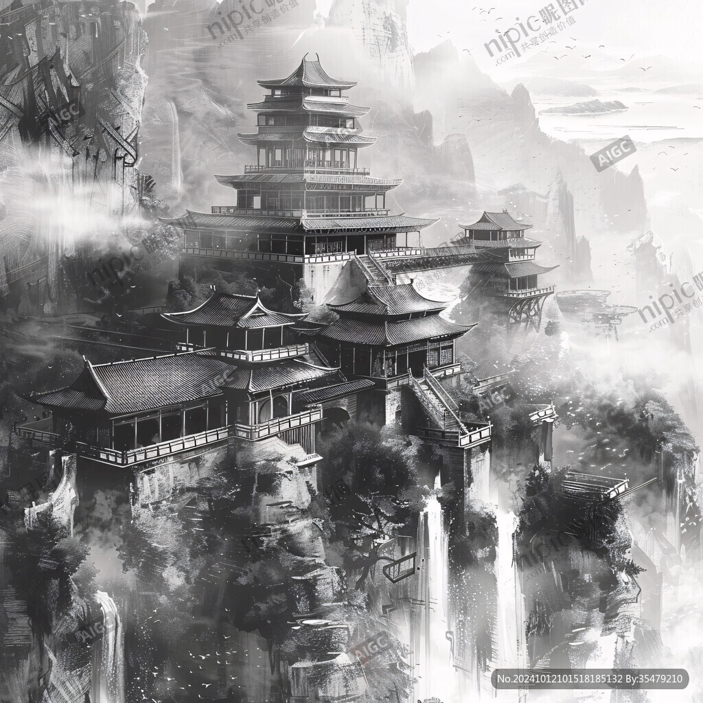 宫殿楼阁仙境仙人大殿