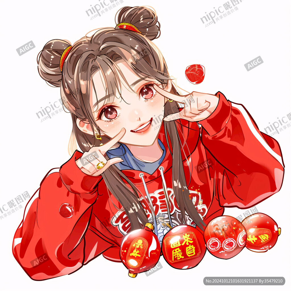 国潮手绘女孩