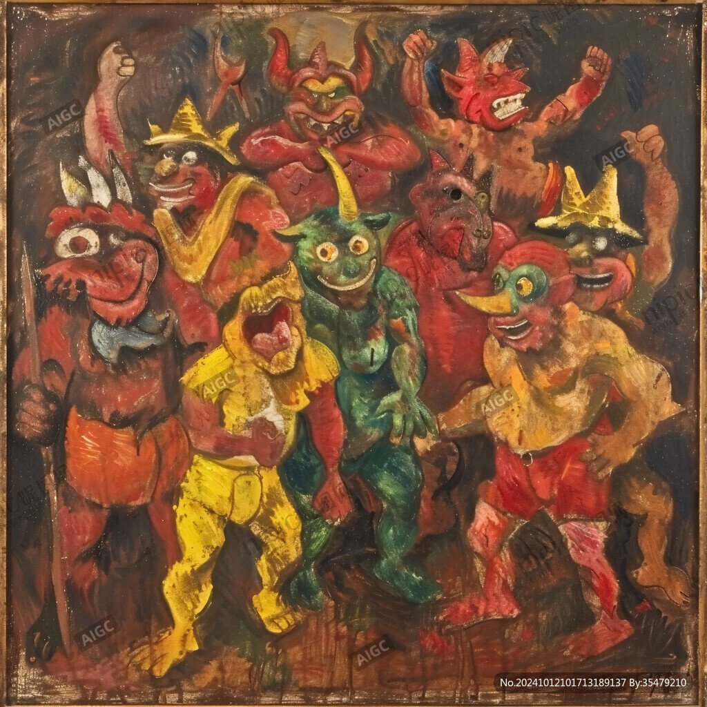 欢乐题材油画