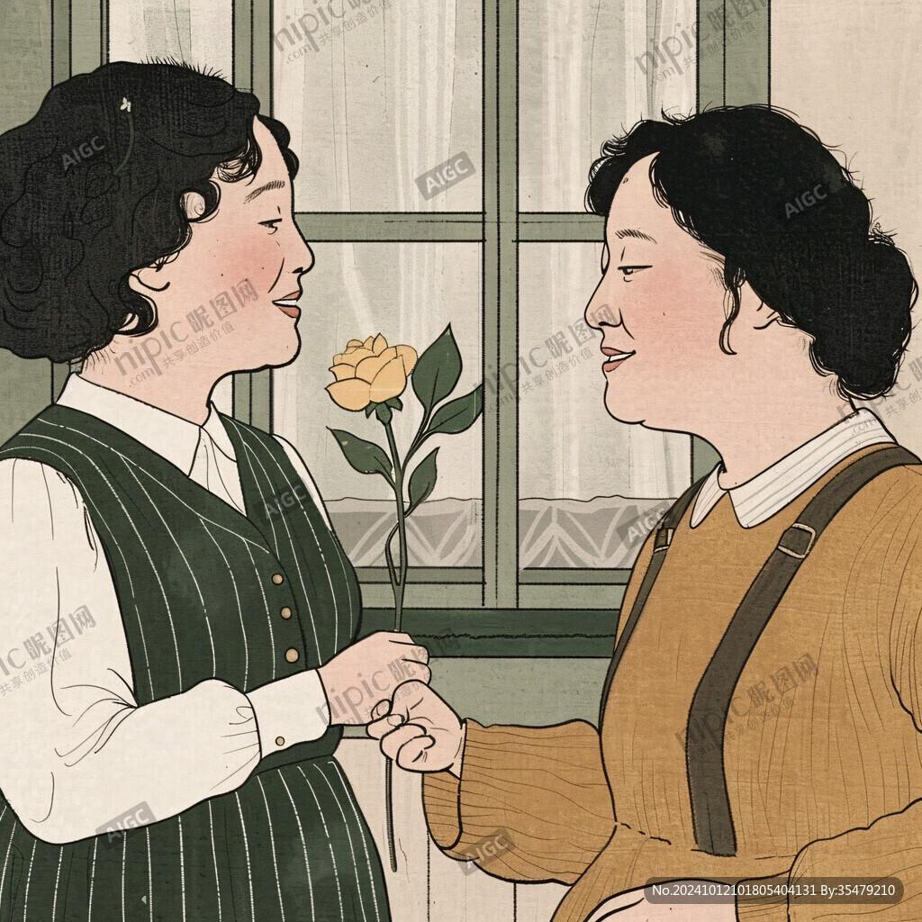 八零年代女孩插画