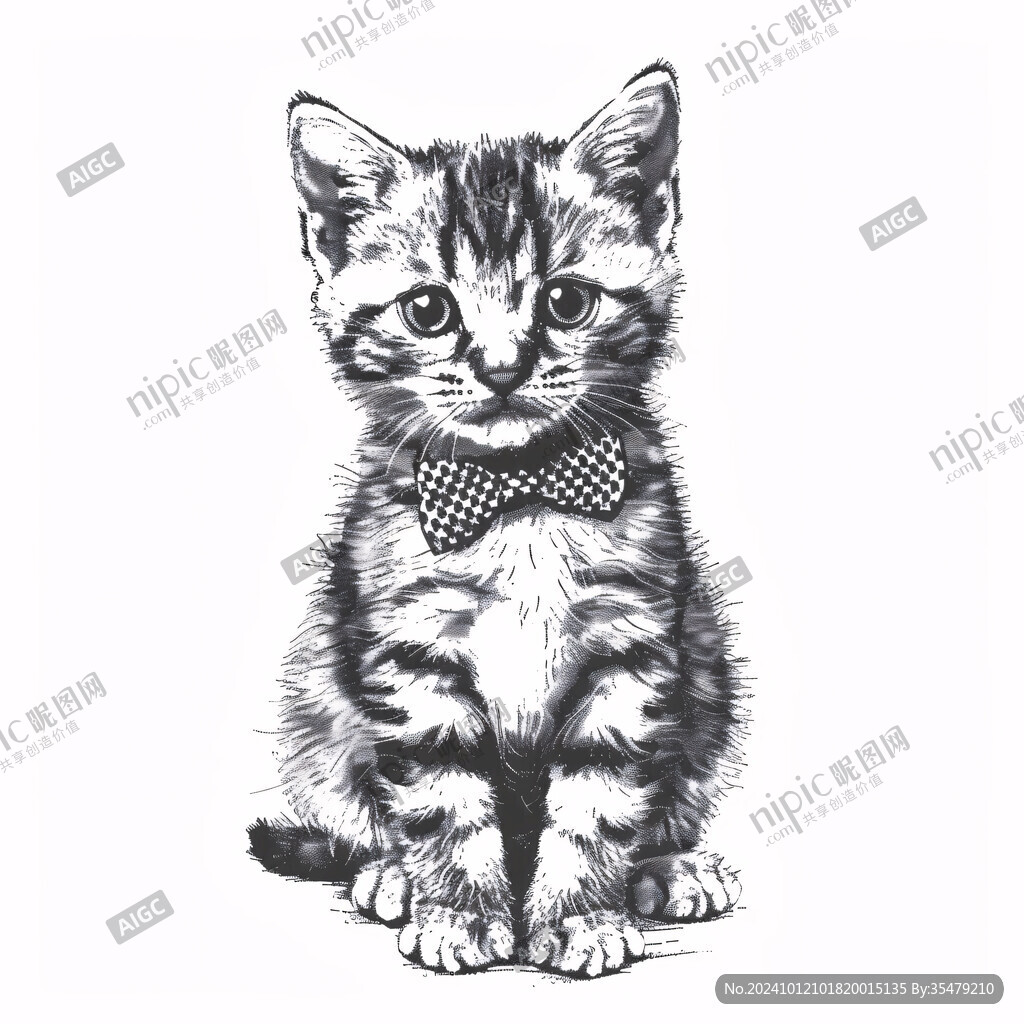 手绘美短猫