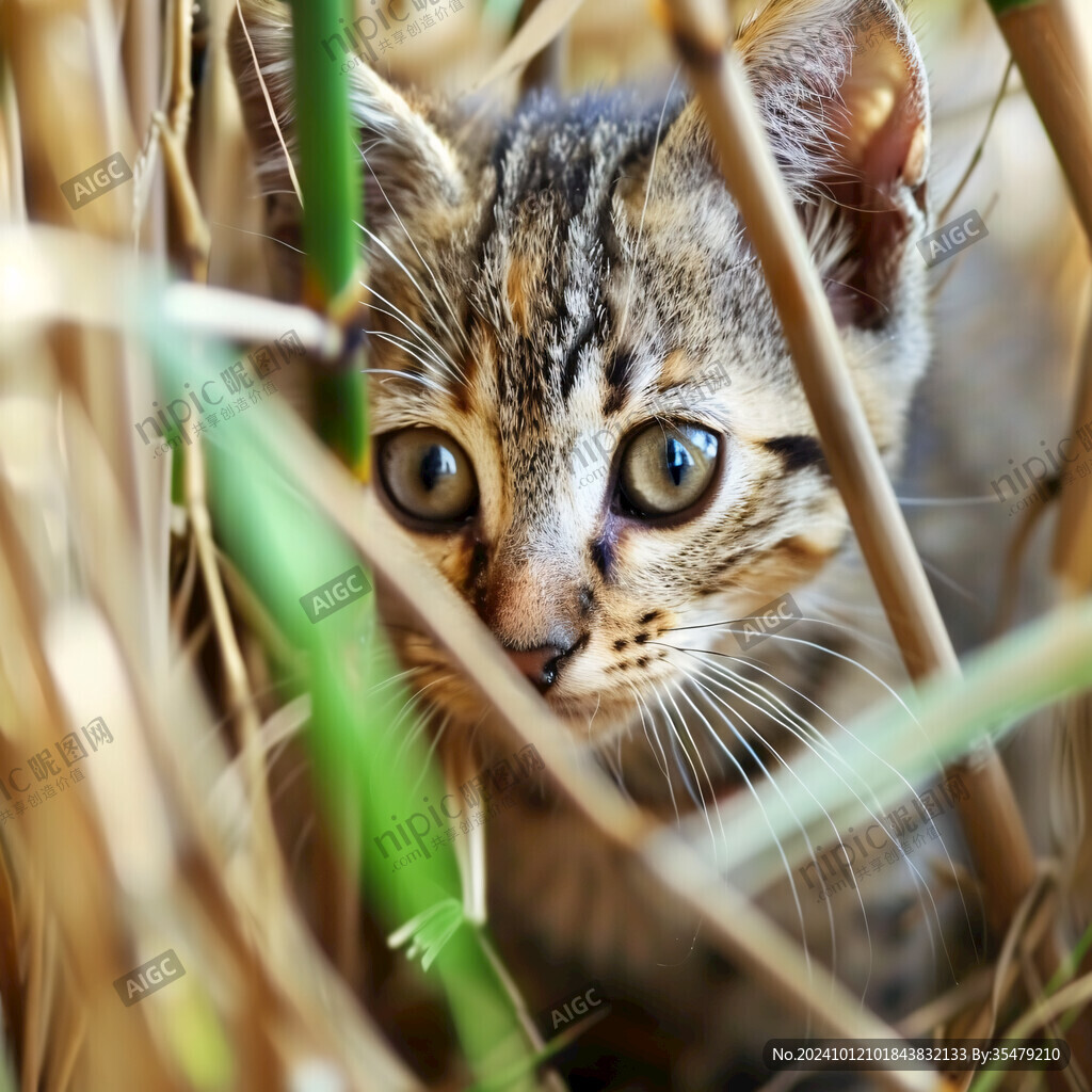 草丛中的小猫