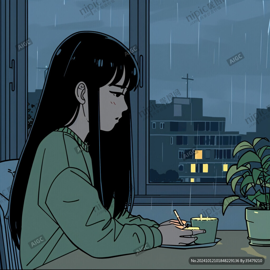雨天插画