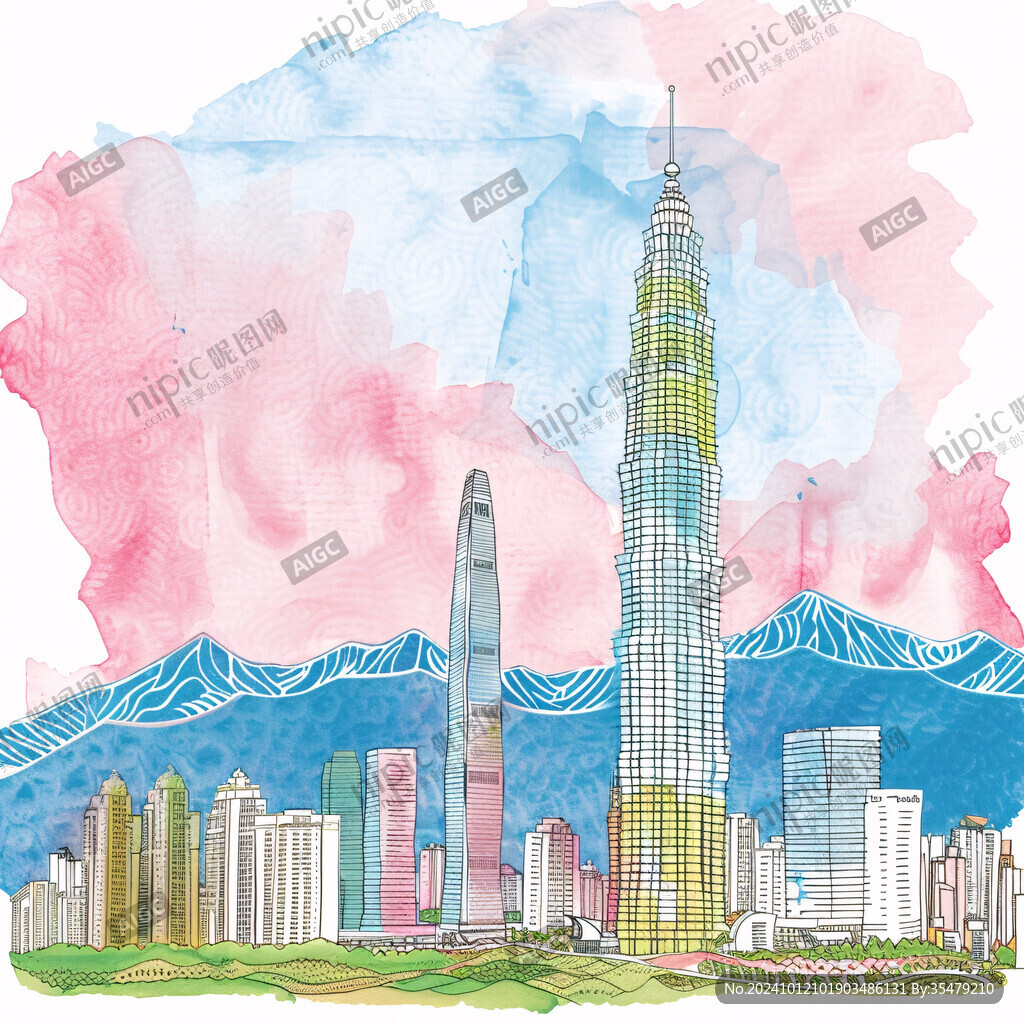 粤港澳天际线旅游彩绘