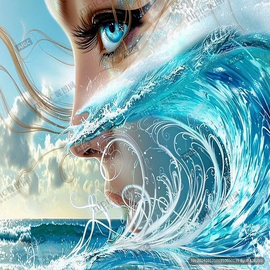 海洋人物意境