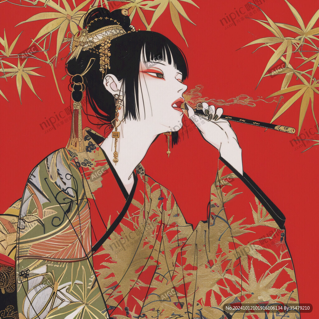 艺伎美女图