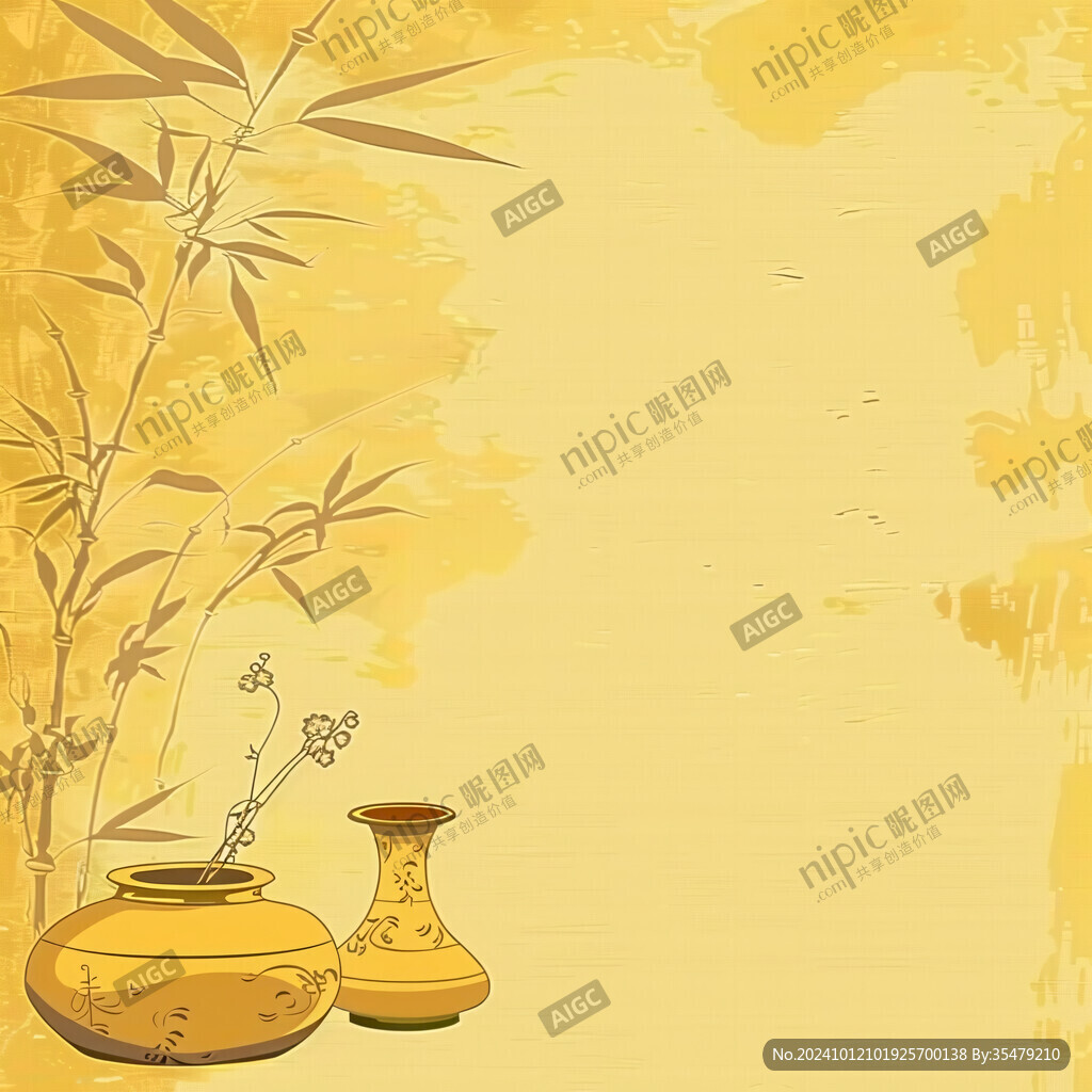 手绘竹子背景