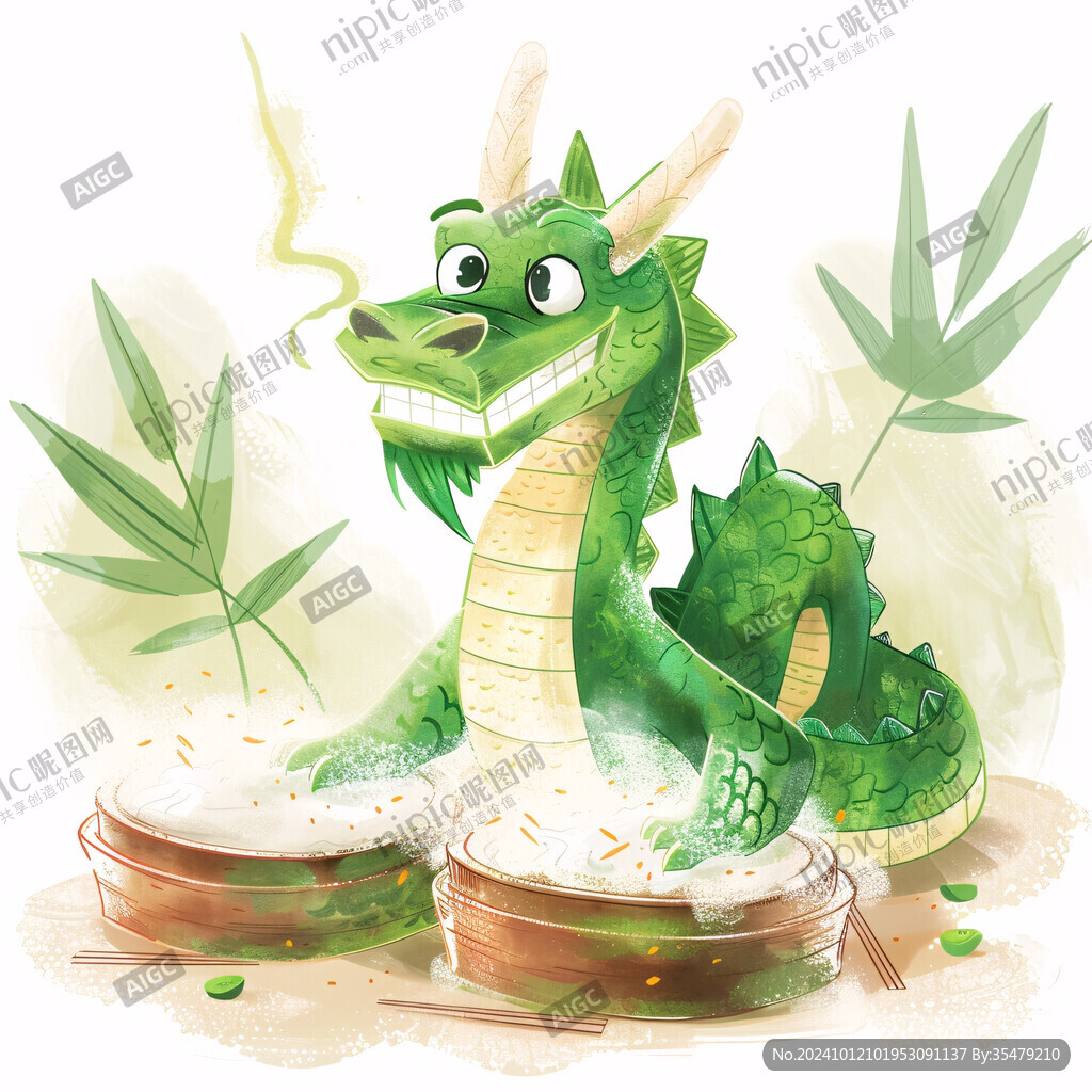 端午龙元素插画