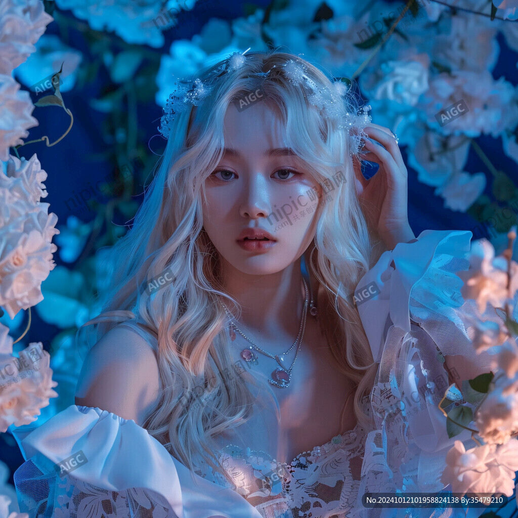金发绿植少女