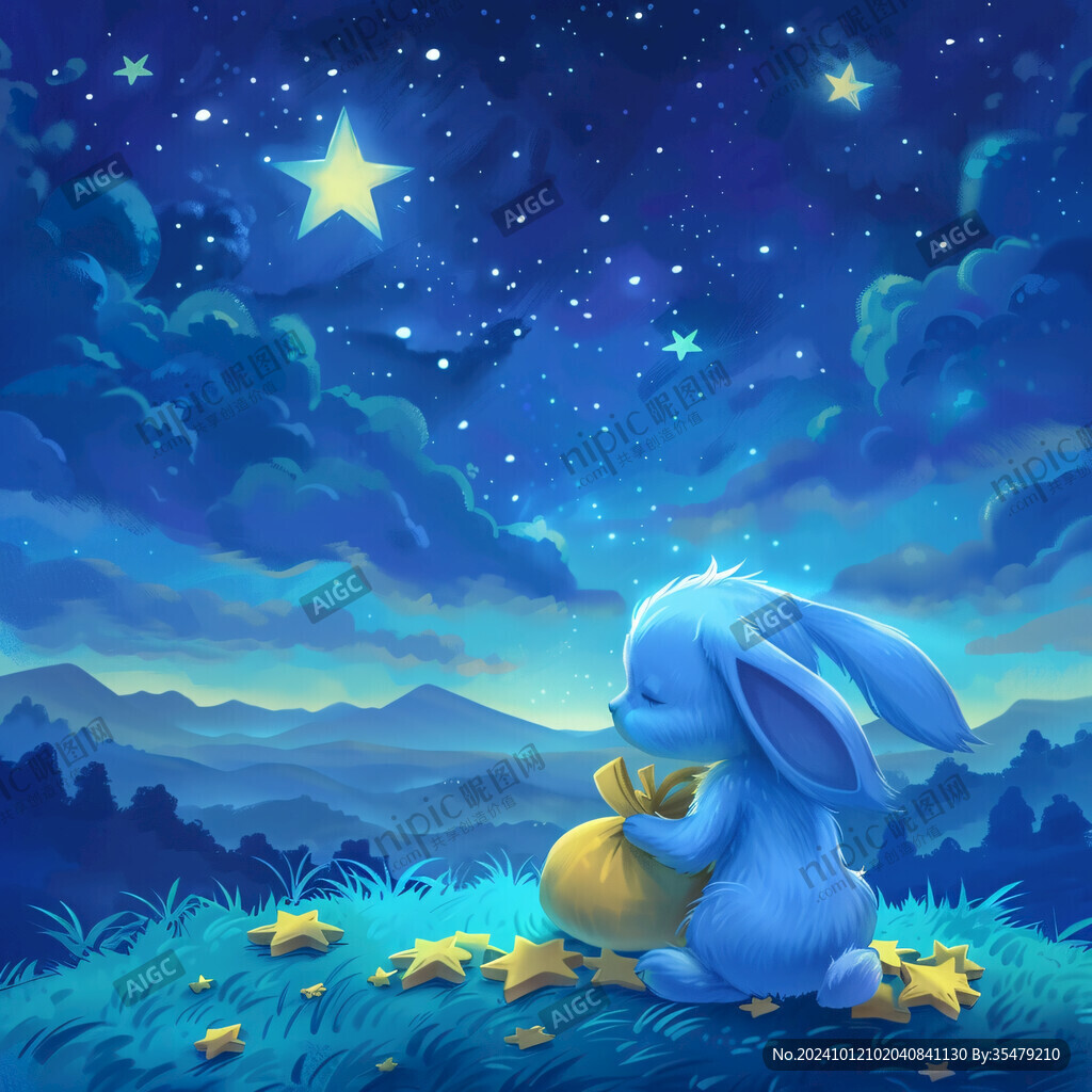 抱星星的小兔