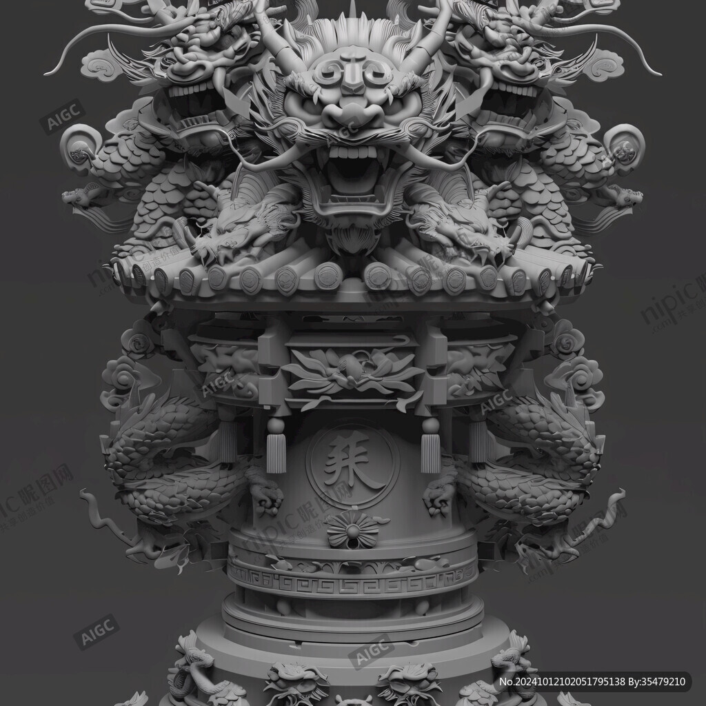 龙柱展开面