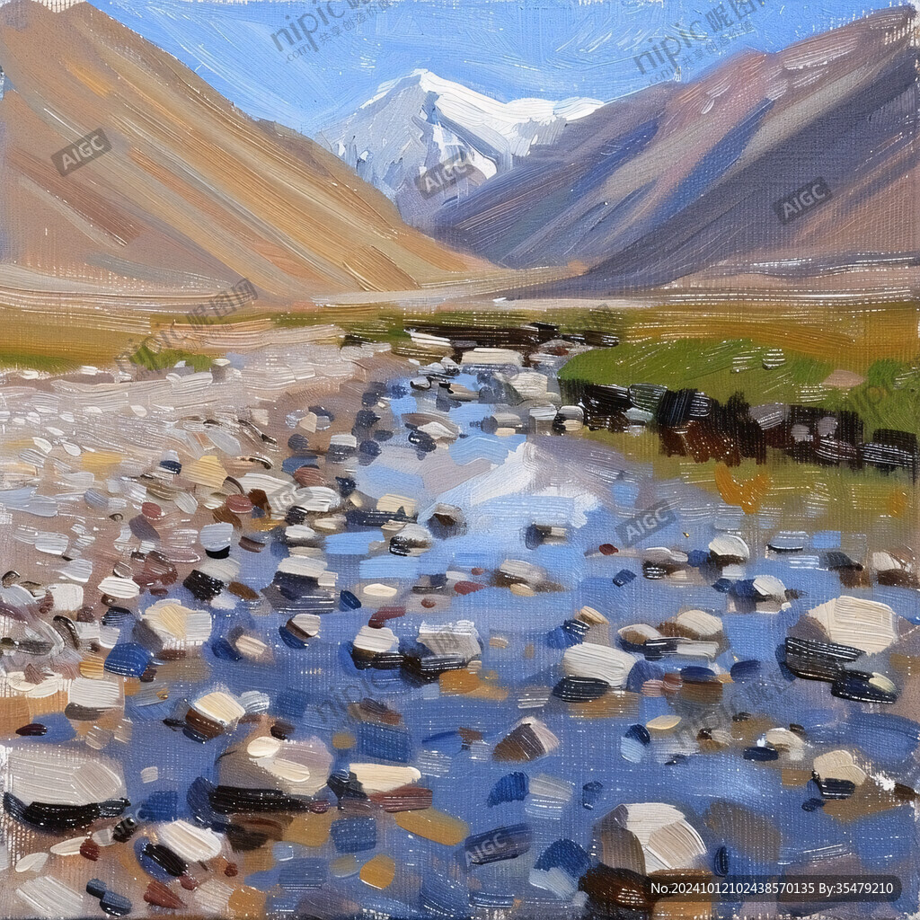 青藏高原油画设计