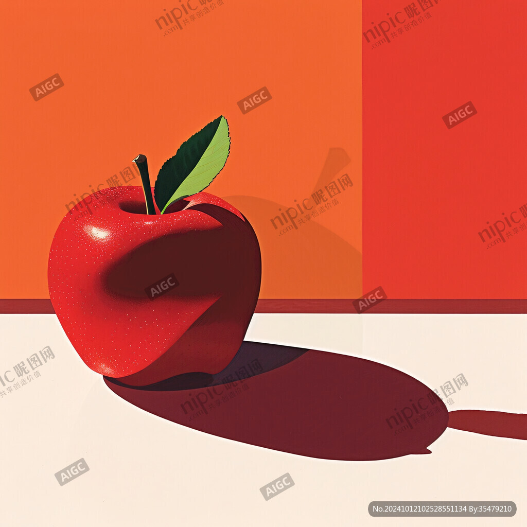 红苹果插画