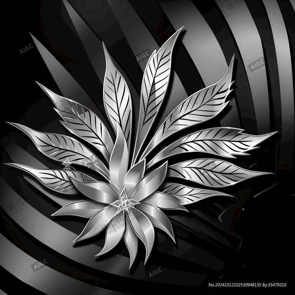 金属质感花卉