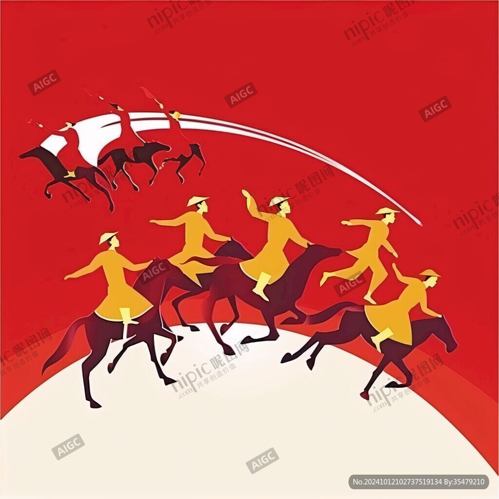 红色海报马到成功