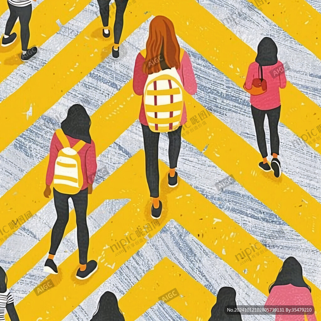 开学季创意斑马线