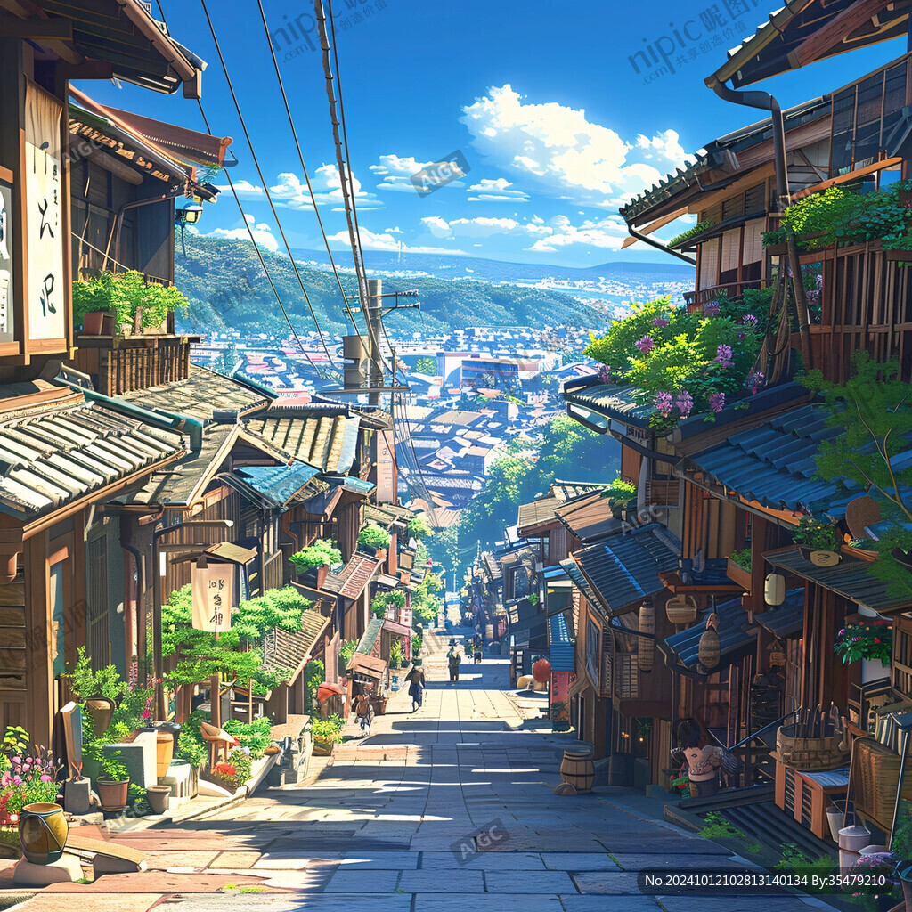 古代街道街景