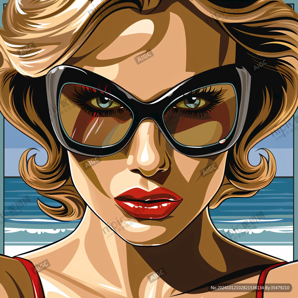 墨镜人物插画