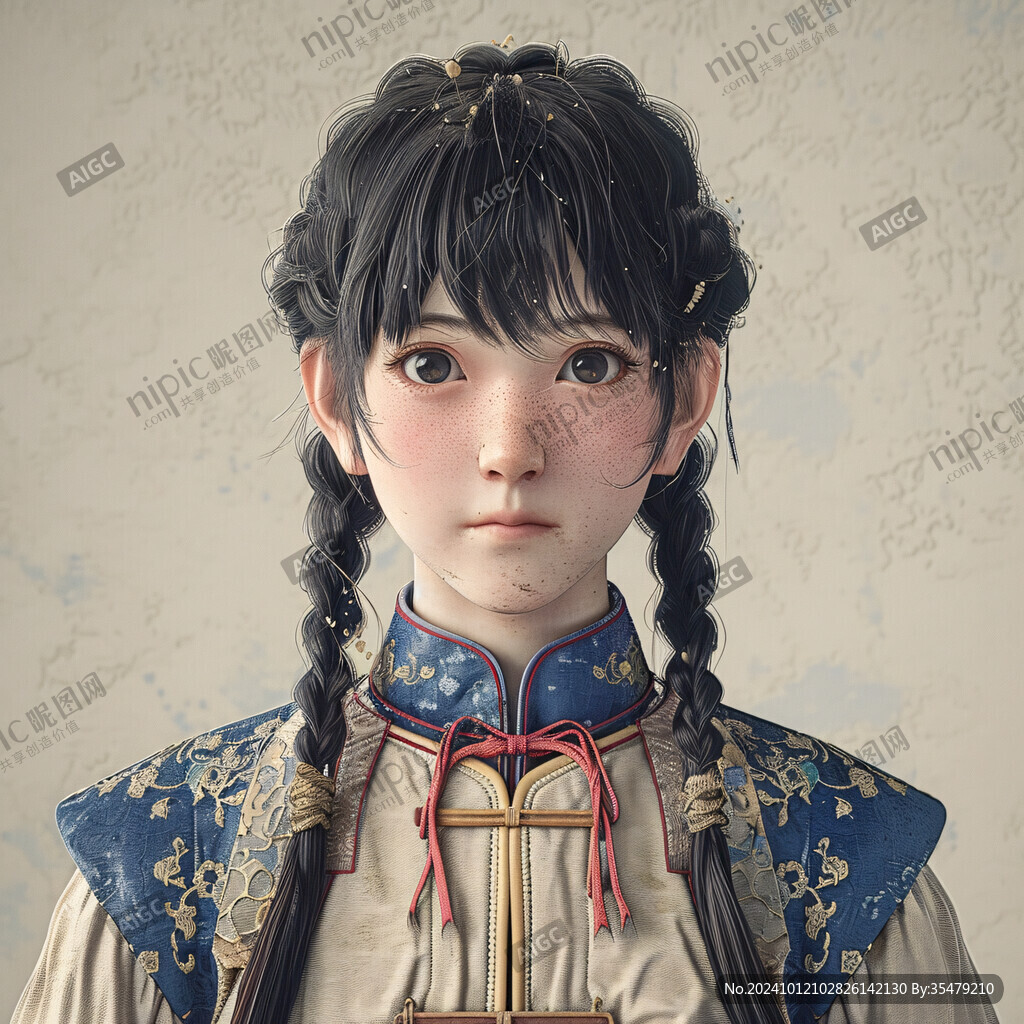 蒙古女孩插画