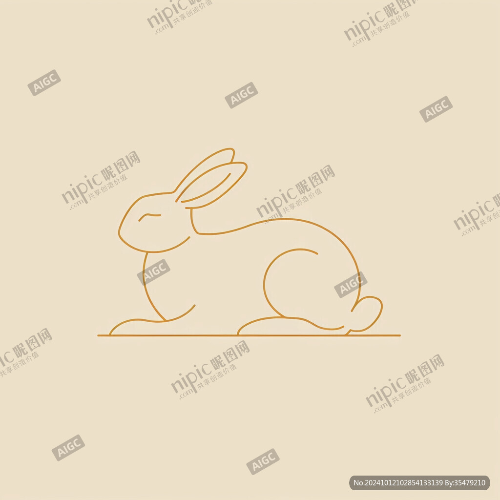 线条兔子logo