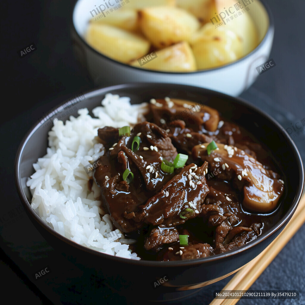 笋子烧牛肉饭