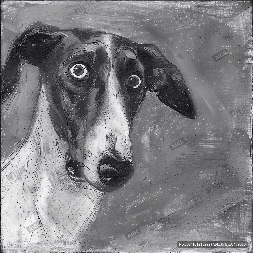 斑点狗油画