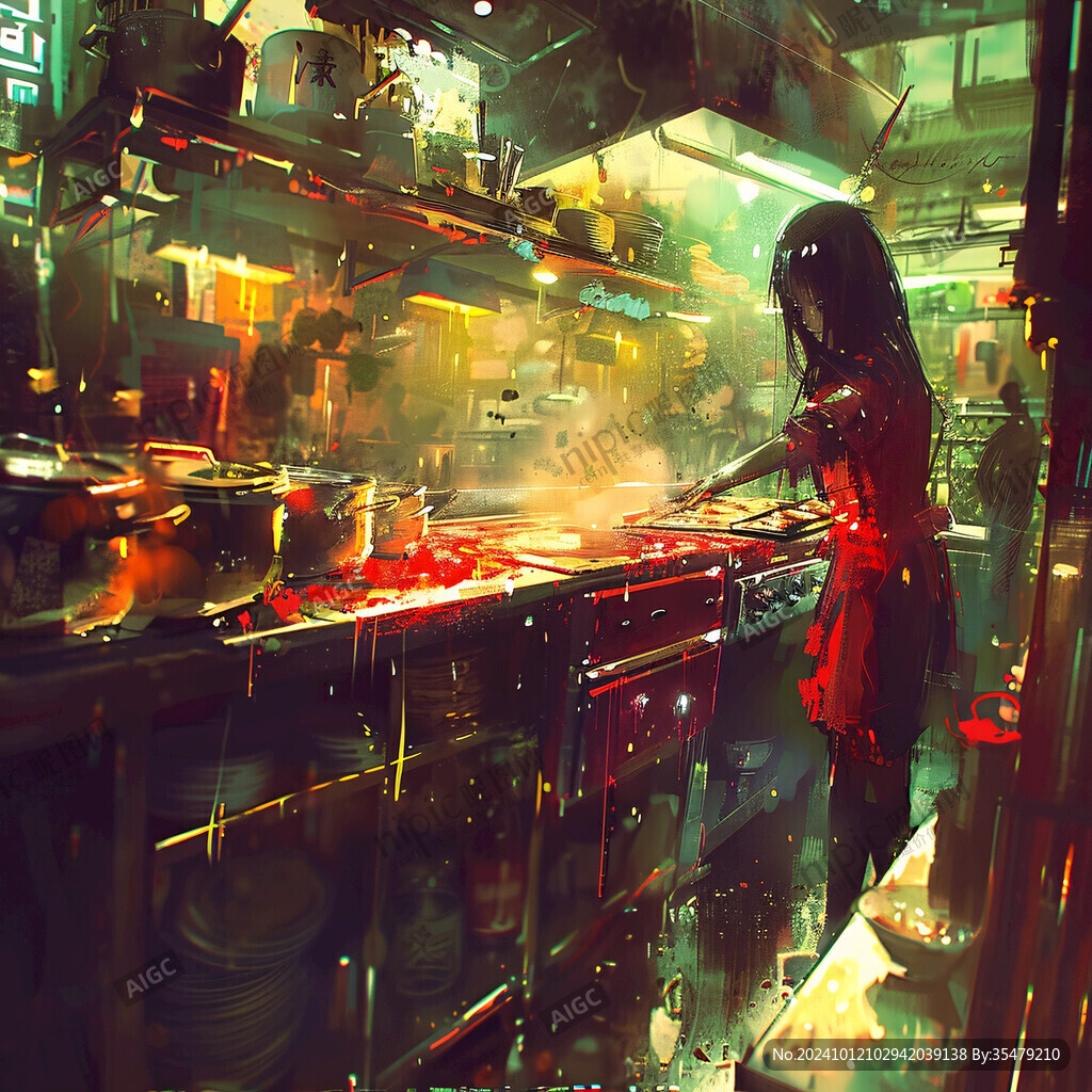 场景赛博插画