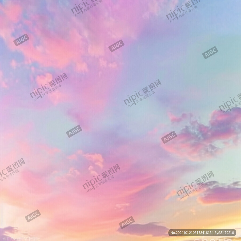 粉色晚霞天空卷云