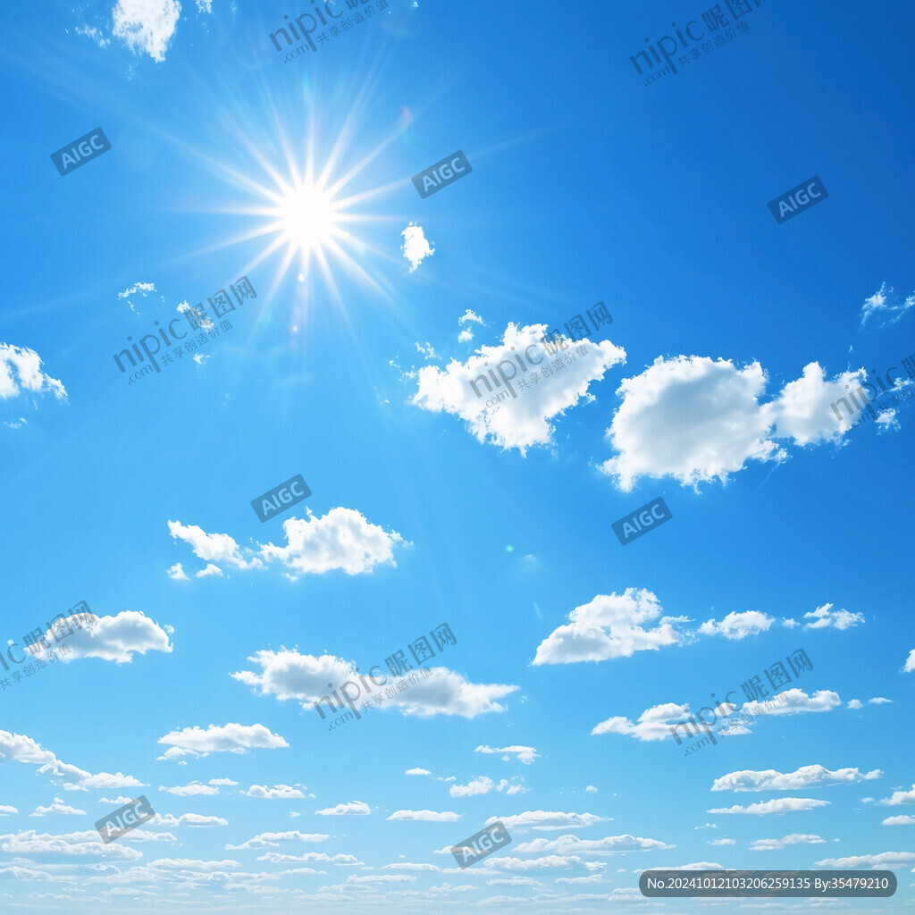 蓝天白云太阳光
