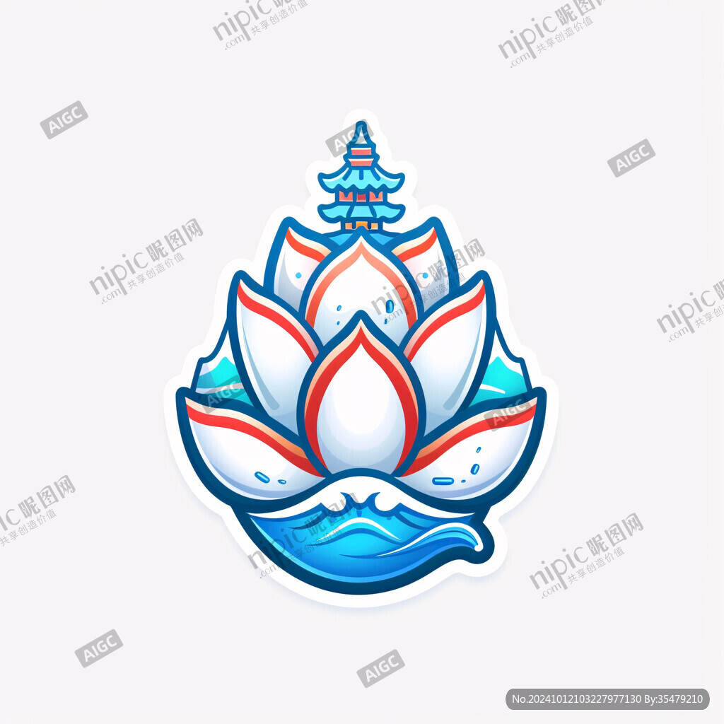 蓝莲花标志设计