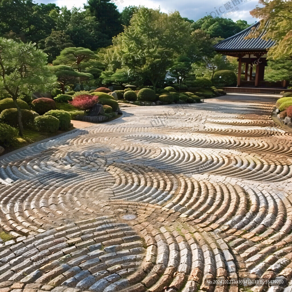 枯山水景观地面