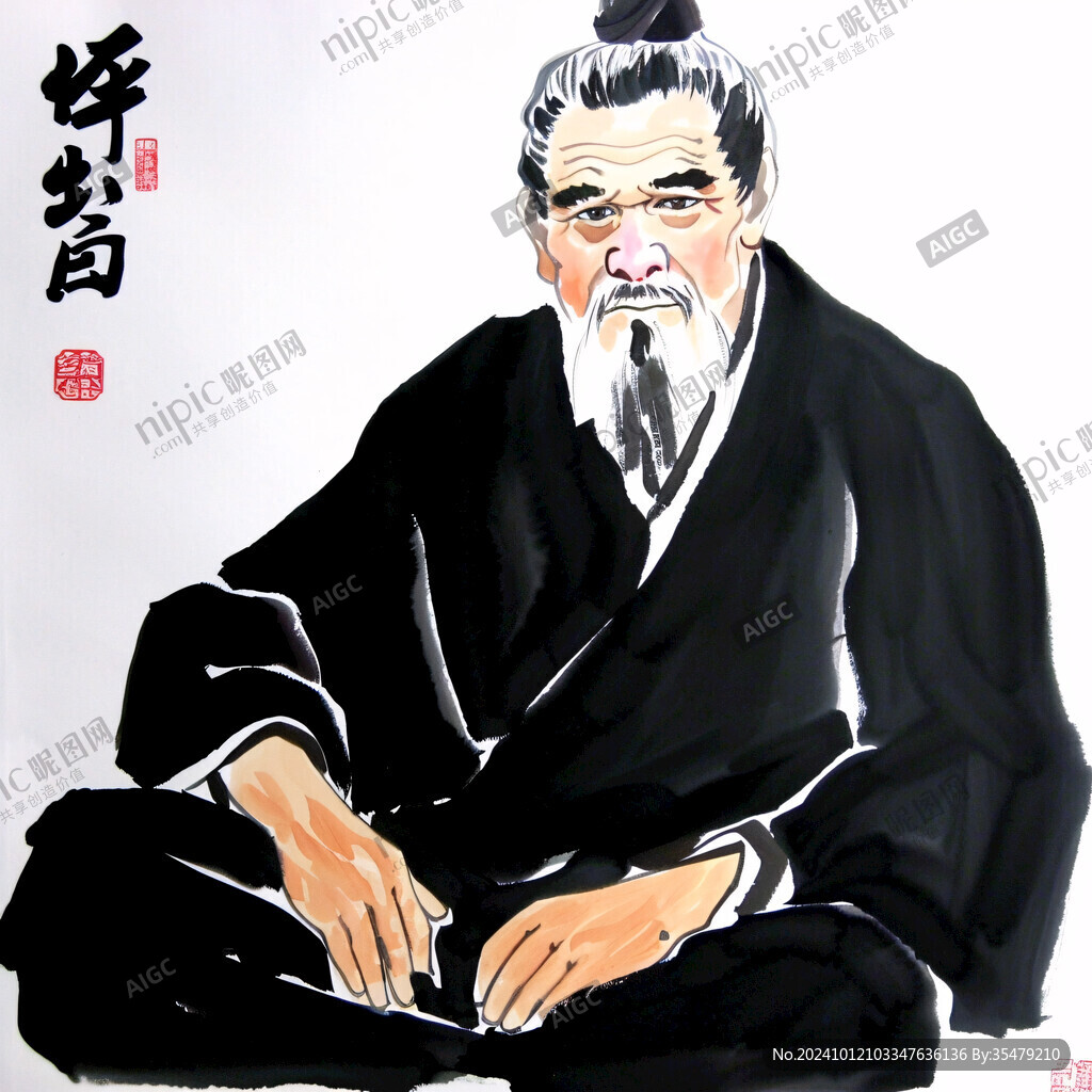 手绘华佗像