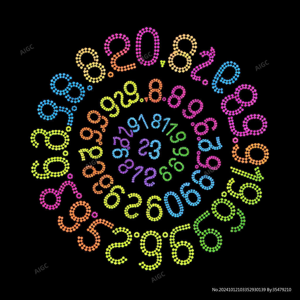 彩色圆形数字
