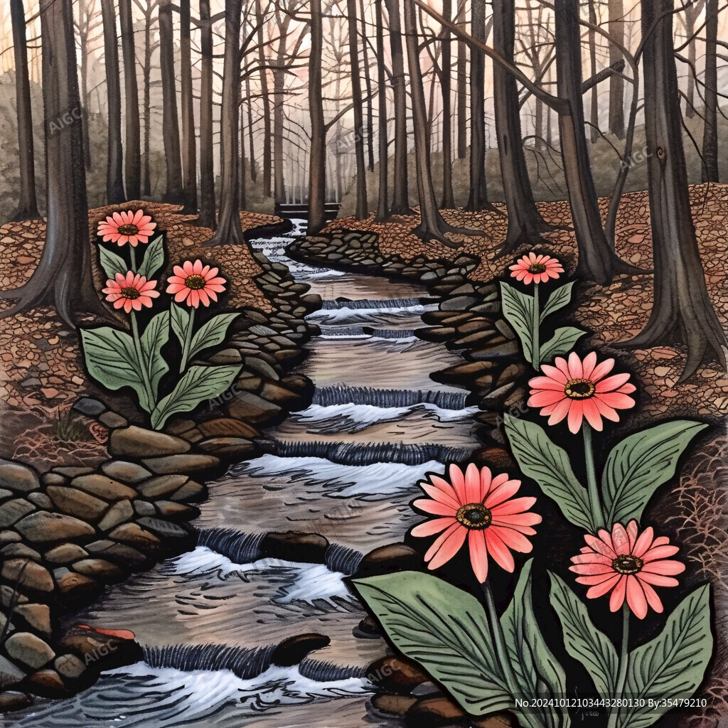 小溪装饰画