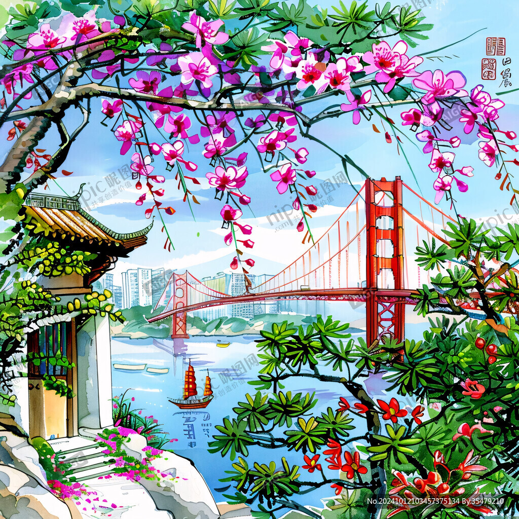 珠江上中游插画