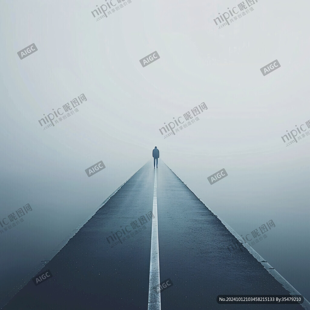 男人背影超现实虚空间