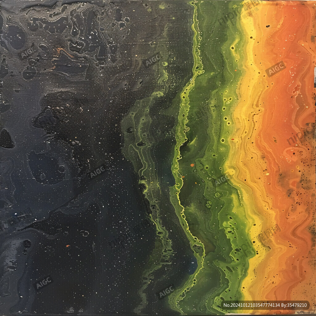 流彩流体浇筑画