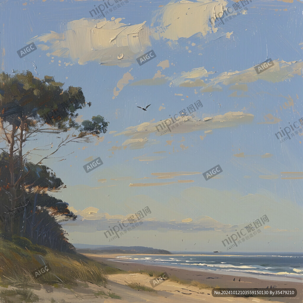海滩风景画