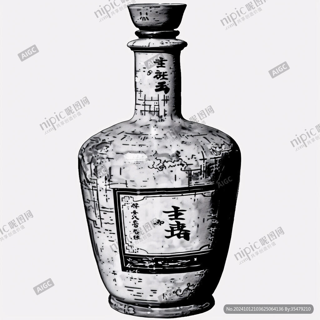 白酒瓶平面图