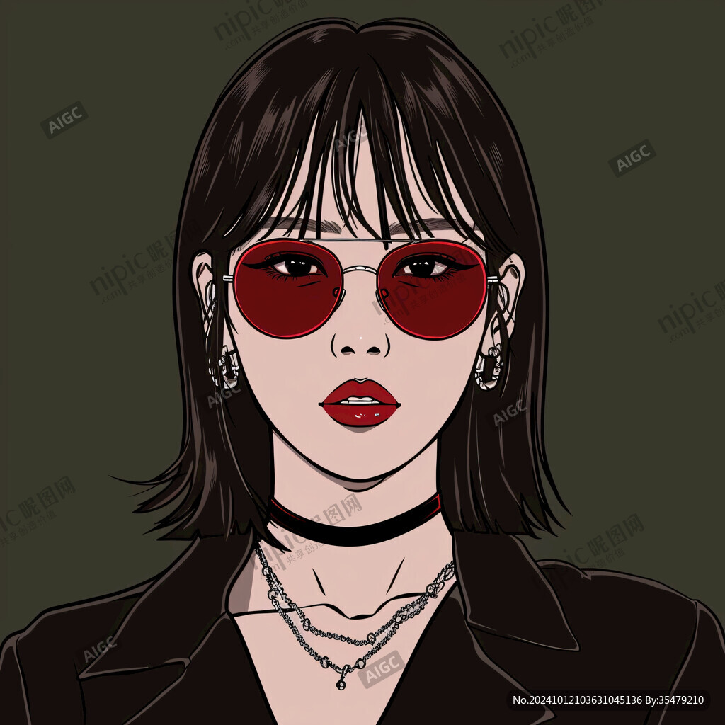 墨镜人物插画