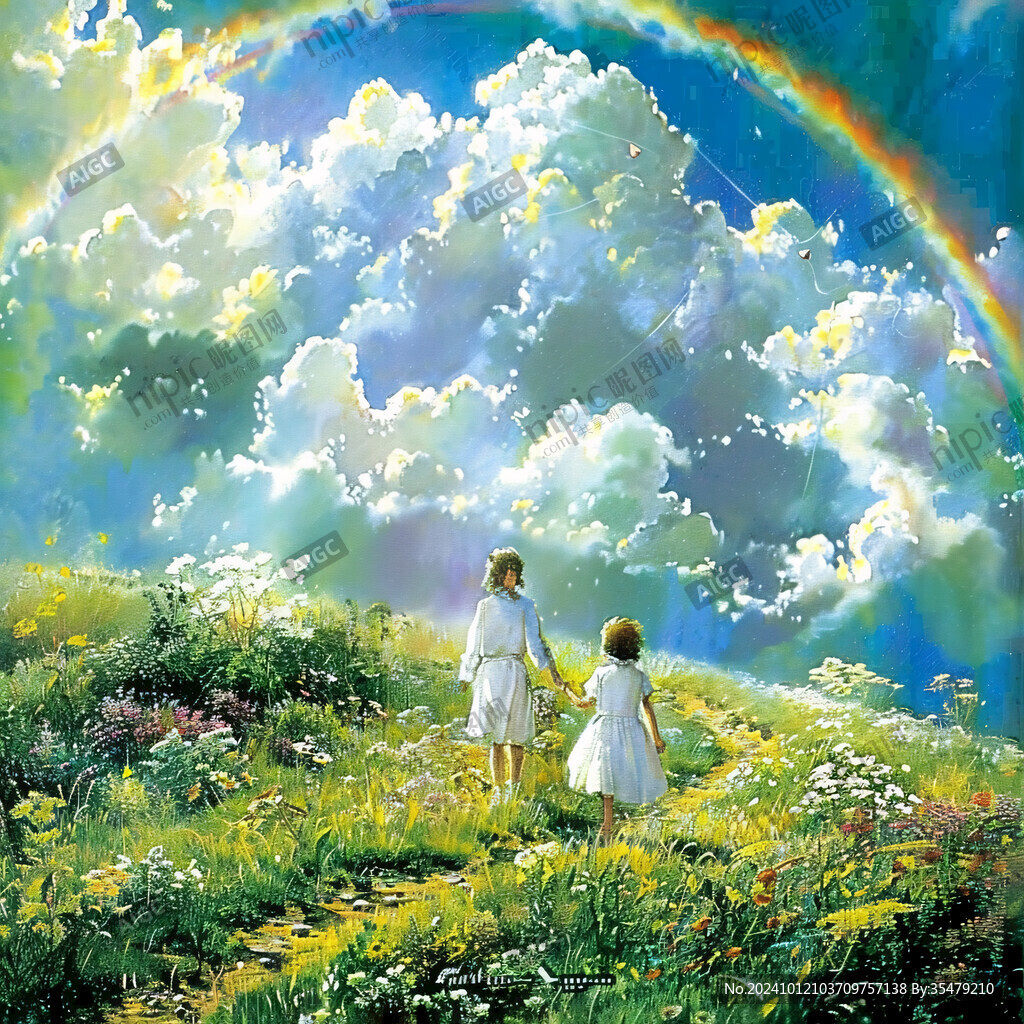 绘画作品彩虹插画